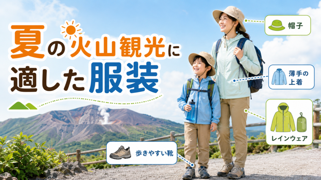 夏の火山観光に適した服装