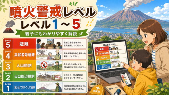 噴火警戒レベルとは？レベル1〜5を親子にもわかりやすく解説